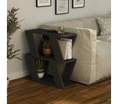 Mesa de café beniamina, mesa de centro baja, revistero para sofá, estante de la sala de estar, 60x22h57 cm, antracita