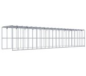 Gabión para montar en altura y longitud 100 cm x 20 cm x 20 cm (l x h x p), malla 5 x 10 cm, anillo en c ¡atención! faltan dos rejillas. - diá...
