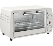 Mini horno 10 l 750w pequeño horno eléctrico temperatura hasta 230 °c temporizador 60 min bandeja de horno y grill 36,5x26x22 cm blanco crema