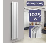 Radiador de calefacción central para baño salón cocina pasillo dormitorio doble panel 160 x 30,4 cm blanc 01_0000218