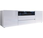 Mueble tv nashville 114, blanco brillante, blanco, número de puertas: 4.00, 137x43x33cm