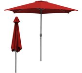 Parasol de aluminio sombrilla de jardín con protección solar sombrilla cantilever con manivela uv30+ (ø350 cm), rojo