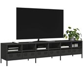 Vidaxl mueble para tv acero laminado en frío negro 202x39x43,5 cm