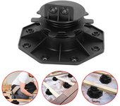 Pedestales de terraza para viga regulable de madera o mixta negro 30 a 60 mm (100 pedestales)