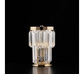 Lámpara de sobremesa schubert en hierro y latón dorado con pedrería 1 luz h.24 ø15 bl272-lt-or