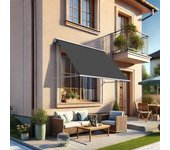 Venise - toldo de ventana (gris antracito - blanco - 1.00m x 1.00m)
