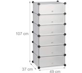 Armario estante mueble zapatero almacenamiento de plástico zapatos modulares 12 pares transparente 13_0001661