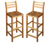 Vidaxl taburetes de cocina 2 unidades madera maciza de acacia