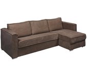 Sofá cama rinconero con apertura italiana y reversible de pana marrón - cama de 140 cm - colchón 18 cm loreto