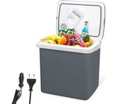 Nevera eléctrica 32l, caja nevera 12/230 v - portátil, coche, camping - nevera eléctrica coche, enfría y calienta modo eco gris