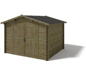 Caseta de jardín de madera 9 m2 - 3x3 m - 28 mm - impregnada - dom458 - altanka