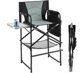 Silla de camping plegable, sillas de exterior portátiles con bolsa de transporte, mesa auxiliar, portavasos y bolsillo de almacenamiento