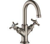 Hansgrohe axor montreux mezclador de lavabo de 2 manijas 160, juego de desagüe, para lavabo manual, 16505800, color: acero inoxidable optic