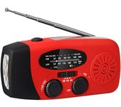 Radio de emergencia para desastres a pilas (recargable) - radio de manivela - radio de emergencia - radio solar de manivela - roja