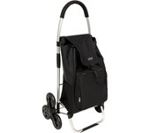 5five - carro de la compra plegable negro 6 ruedas 36l