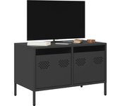 Vidaxl mueble para tv acero laminado en frío negro 68x39x43,5 cm