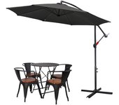 Sombrilla voladiza 3m sombrilla aluminio giratoria sombrilla jardín terraza balcón gris