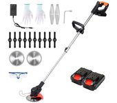 Desbrozadora cortacésped con 2x 21v 1.5.0ah y cargador de batería 18krpm batería incluida