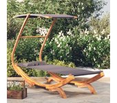 Vidaxl tumbona con dosel madera curvada gris antracita 100x190x134 cm