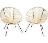 Tectake sillas de jardín diseño retro, estilo acapulco