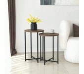Mesa de café furud, mesa de centro baja, revistero para sofá, estante de la sala de estar, 70x35h55 cm, nuez