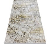 Bliss z218az237 alfombra crema / dorado - flores, moderna, estructural 160x220 cm