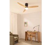 Wind calm natural wood - función verano/invierno - ventilador de techo 40w silencioso ø132 cm con luz y mando a distancia