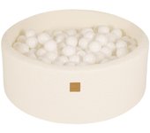 Meowbaby piscina de bolas, round seca para niños, boucle, blanco : blanco, 200 pcs, 90x30cm