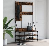 Vidaxl perchero con zapatero roble ahumado 100x40x184 cm