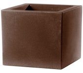 Maceta cuadrada bronce 24,5x24,5 cm h 24,5 mod. schio cubo