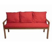 Cojín de banco 170x60/3x50x56cm, cojín de exterior, cojines para columpio de jardín de 3 plazas rojo, cojín de asiento, cojín de respaldo
