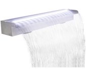 Fuente de agua led rectangular de acero inoxidable de 90 cm para piscina vidaxl