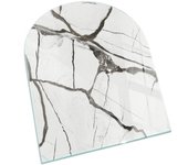 Placa de cristal para chimenea, zócalo protector de chimenea, diseño moderno | 80x70 | rectángulo | patrón de vetas de mármol