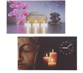 Juego de 2 cuadros led cuadro luminoso sobre lienzo cuadro de pared temporizador buda/reloj de pared armo 04_0000454