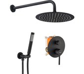 Juego de ducha oculto rea lungo + box black 36x16x36,5cm