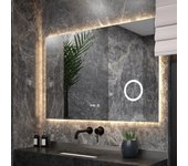Espejo de baño - 120x80cm - sin marco - antivaho - con luz led