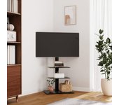 Vidaxl mueble de tv de esquina 3 niveles para 32-65 pulgadas negro