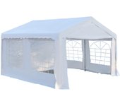 Carpa de jardín outsunny blanco acero galvanizado 400x400x280 cm