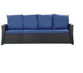 Cojines de sofá de exterior azul oscuro cojines de sofá 4-3 plazas cojín de banco de jardín 180x50x50cm cojines para muebles de poliratán-mix