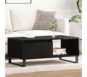 Mesa de café de vidaxl negro roble 90x50x36,5 cm madera elaborada