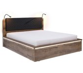 Cama fivelbo 105, doble, marrón, 160x200, aglomerado laminado, somieres, 182x214x105cm