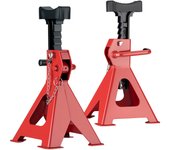 Wiltec set de 2 caballetes para coches altura ajustables 26,5-43 cm hasta 2 toneladas soportes de eje soportes de gato de coche con perno de seguri...