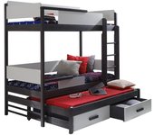 Litera henderson 114, litera con cama extra, gris, 90x190, 90x200, madera, somieres, 98x208x183cm
