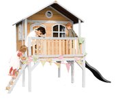 Axi sophie casa infantil de madera fsc con tobogan gris | casita de juegos para niños de jardin / exterior | parque infantil en marrón y blanco