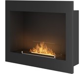Chimenea de bioetanol frame 600, color negro mate, empotrada en pared, sin cristal