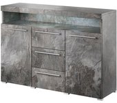 Buffet de 130cm para salón, color gris efecto pizarra, colección bombay.