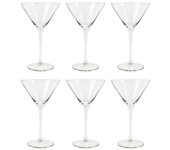 Set de 6 copas de cristal para cócteles, modelo degustation, bebidas, champán, aptas para lavavajillas, fiestas, celebraciones (26 cl, 18 cm)