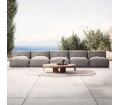 Mueble de jardín modular 5 plazas gris, mixi - oviala