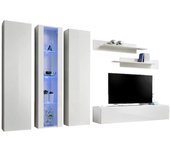 Mueble para tv fly c4 de diseño, color blanco brillante. mueble colgante moderno y a la moda para su sala de estar.