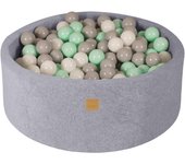 Meowbaby piscina de bolas, round seca para niños, gris claro : blanco/gris/menta, 200 pcs, 90x30cm